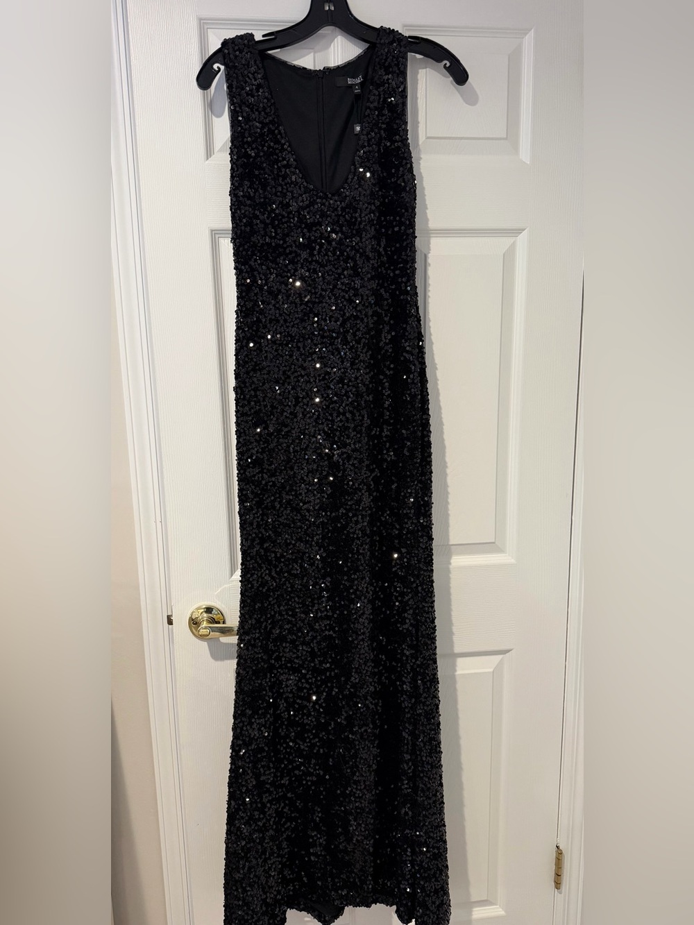 Badgley Mischka Black Sequin Maxi Dress